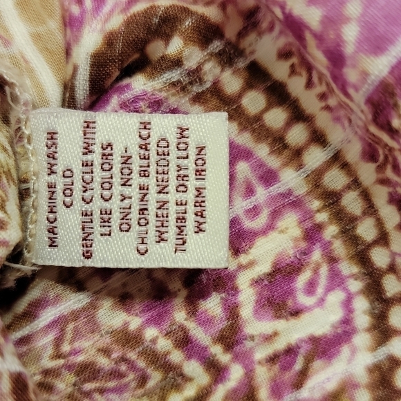 JM Collection Paisley Button-up Top Size 4p - Picture 9 of 13